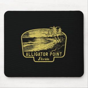Tapis De Souris Alligator Point Floride Plage Surf Vintage Bleu
