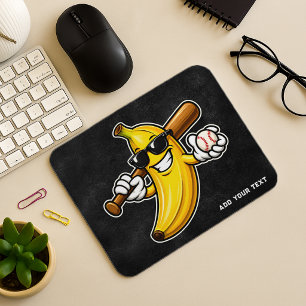 Tapis De Souris Allons Bananes Baseball Rétro Banane Drôle