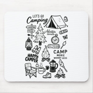 Tapis De Souris Allons camper, amoureux de la nature, aventure au