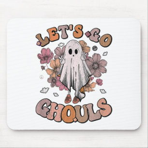 Tapis De Souris Allons Gouls Ghost les années 70 Hippie Halloween
