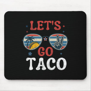 Tapis De Souris Allons Taco Rétro Paix Lunettes de soleil Vibes d'