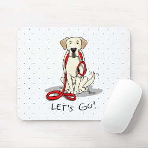 Tapis De Souris Allons-y ! Yellow Lab Labrador Retriever Dog Cute