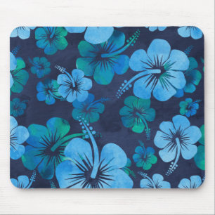 Tapis De Souris Aloha Blue Hawaii Hibiscus Floral Imprimer