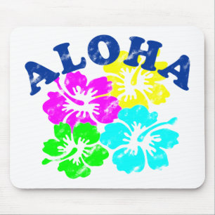 Tapis De Souris Aloha Fleurs Vintages Souris Pad Fleurs Hawaiienne