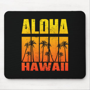 Tapis De Souris Aloha Hawaii Palmier Arbre Tropical Île Hawaïenne