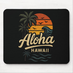 Tapis De Souris Aloha Hawaii Plage Été Surf Rétro 70s 