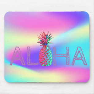 Tapis De Souris Aloha Hawaiian Pineappa Ombre Holographique