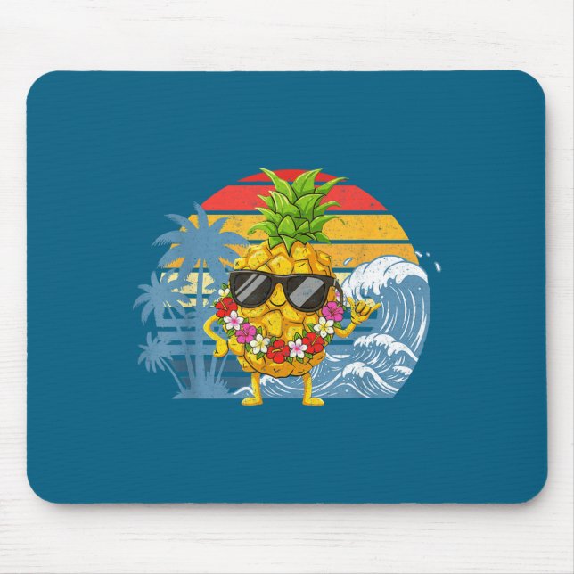 Tapis De Souris Aloha Hawaiian Pineapple Sign Hawaii Shaka Smile (Devant)