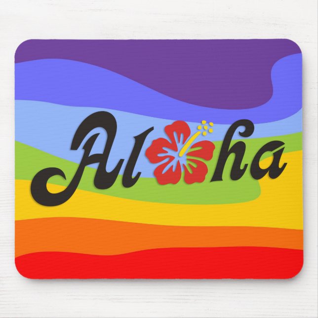 Tapis De Souris Aloha Hibiscus - plat design Hawaii + vos idées (Devant)