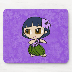 Tapis De Souris Aloha Honeys Hula Girl Hibiscus Mousepads