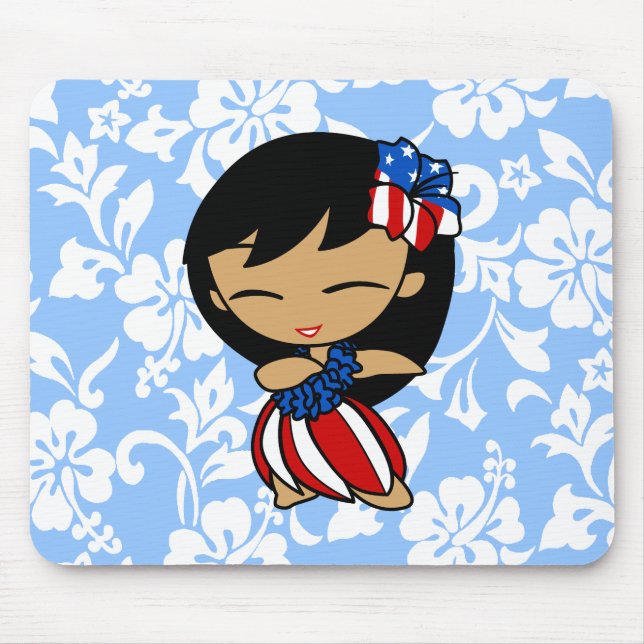 Tapis De Souris Aloha Honeys Patriotique Hula Girl Mousepads (Devant)