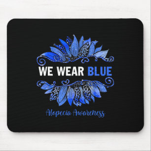 Tapis De Souris Alopecia Aware We Wear Blue Sunflower