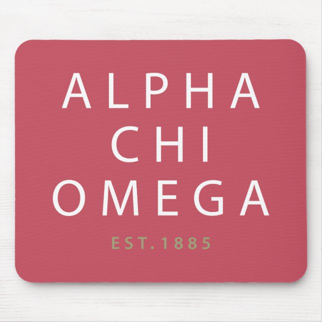 Tapis De Souris Alpha Chi Omega | Établi en 1885 (Devant)