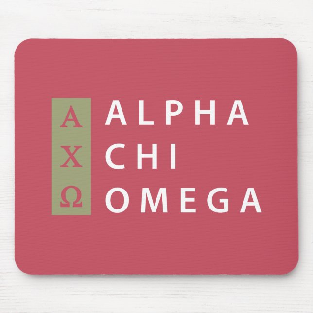 Tapis De Souris Alpha Chi Omega | Logo Empilé (Devant)