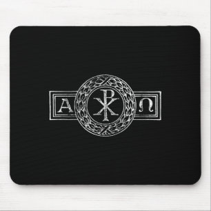 Tapis De Souris Alpha et Oméga Chi et Rho Xp Jésus-Christ Christi