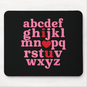Tapis De Souris Alphabet Abc I Love You Heart Funny Valentines Day