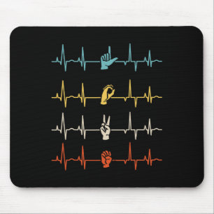 Tapis De Souris Alphabet Asl Langue Des Signes Américaine Professe