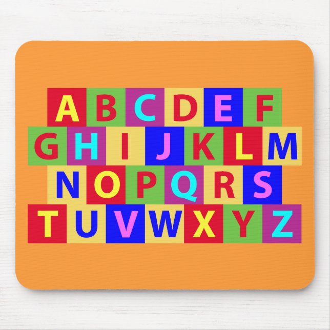 Tapis De Souris Alphabet coloré (Devant)