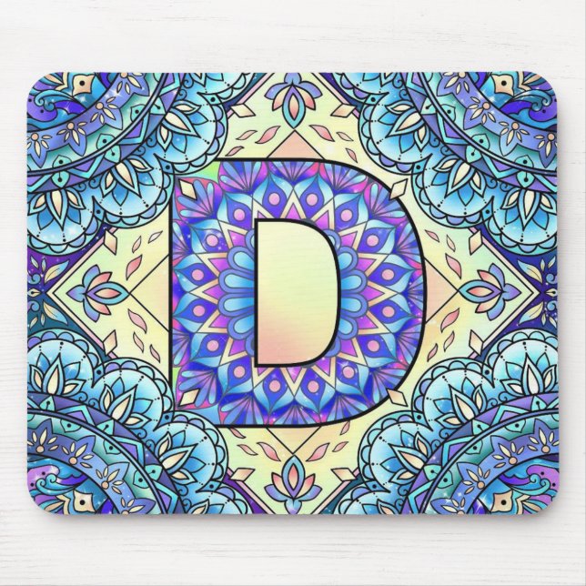 Tapis De Souris Alphabet D mandala (Devant)