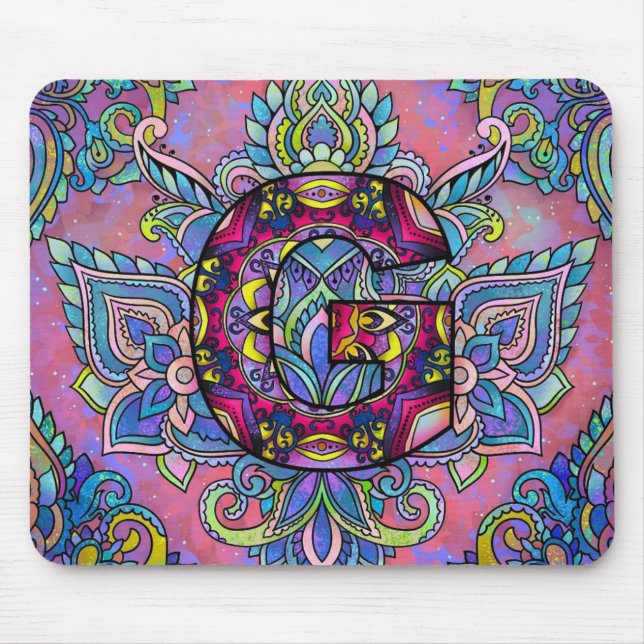Tapis De Souris Alphabet G mandala (Devant)