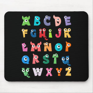 Tapis De Souris Alphabet Monstre Mignon Abc Halloween Professeur