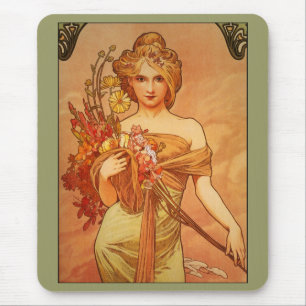Tapis De Souris Alphonse (Alfons) Mucha Buquet Mousepad