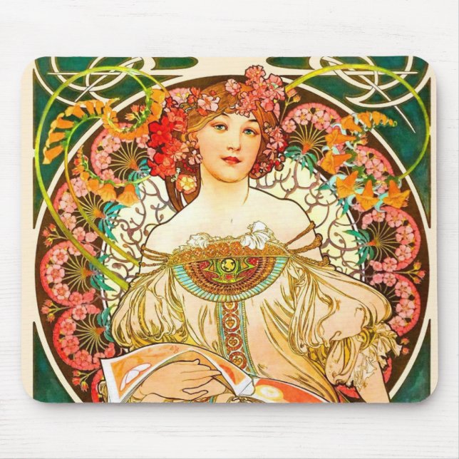 Tapis De Souris Alphonse Mucha Art Nouveau Daydream (Devant)