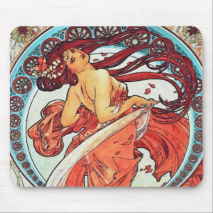 Tapis De Souris Alphonse Mucha Danse Vintage Art Nouveau peinture