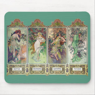 Tapis De Souris Alphonse Mucha , “ The four seasons ”
