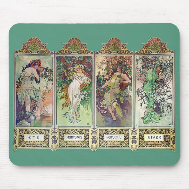 Tapis De Souris Alphonse Mucha , “ The four seasons ” (Devant)