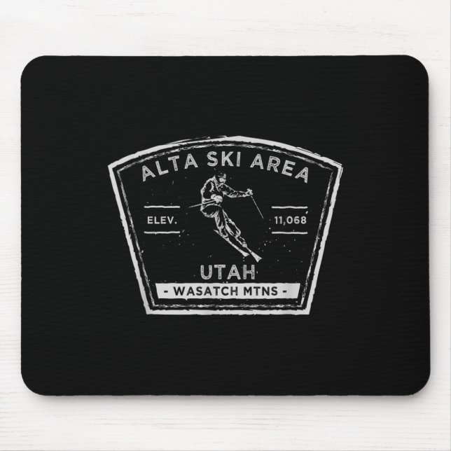 Tapis De Souris Alta Utah Ski De Neige (Devant)