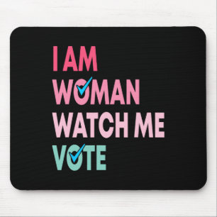 Tapis De Souris Am Woman Watch Me Voter Drôle Feministe Cadeaux Fe