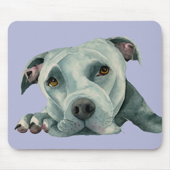 Tapis De Souris Amants de pitbull d'art de chien (Devant)