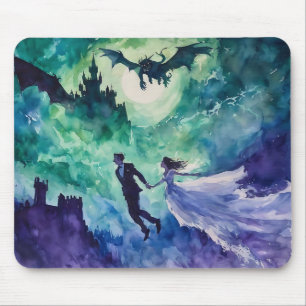 Tapis De Souris Amants volants - Peinture à l'aquarelle