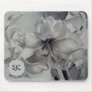 TAPIS DE SOURIS AMARYLLIS NOIR ET BLANC MOUSEPAD