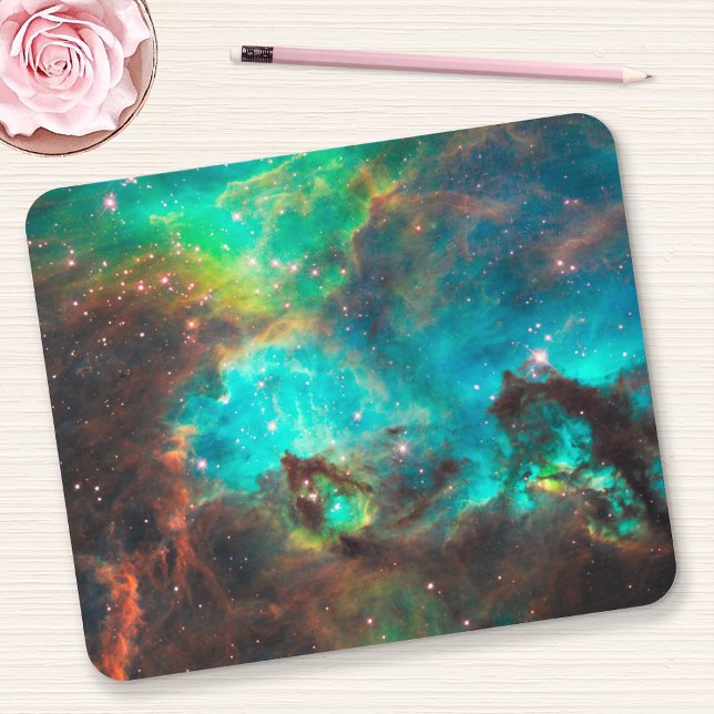 Tapis De Souris Amas Stellaire Aqua Vert Céleste (Créateur téléchargé)