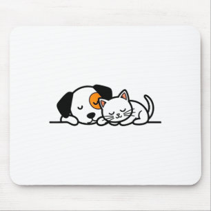 Tapis De Souris Amateur d'animaux drôles - Chat mignon et chien do