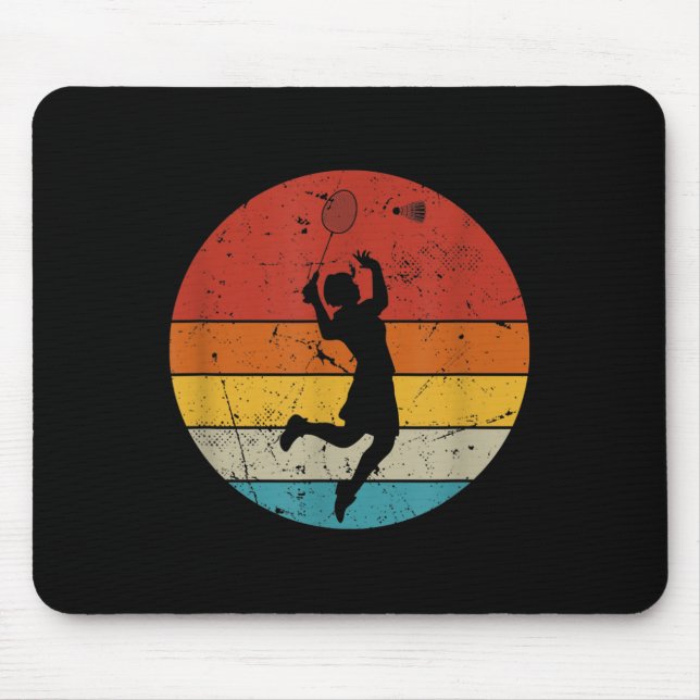Tapis De Souris Amateur de badminton rétro  (Devant)