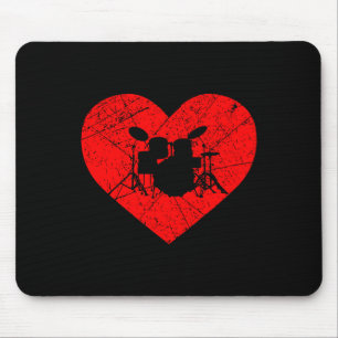 Tapis De Souris Amateur de batterie vintage Cœur Amour Saint-Valen