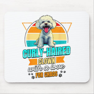 Tapis De Souris Amateur de Bichon Frise Drôle Bichon Frise Rétro