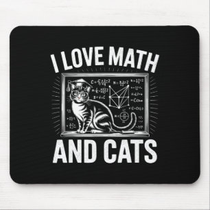 Tapis De Souris Amateur de chat de maths Prof de maths drôle J'aim