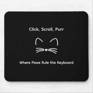 Tapis De Souris Amateur de Chat Élégant Mignon Branché Classe Élég