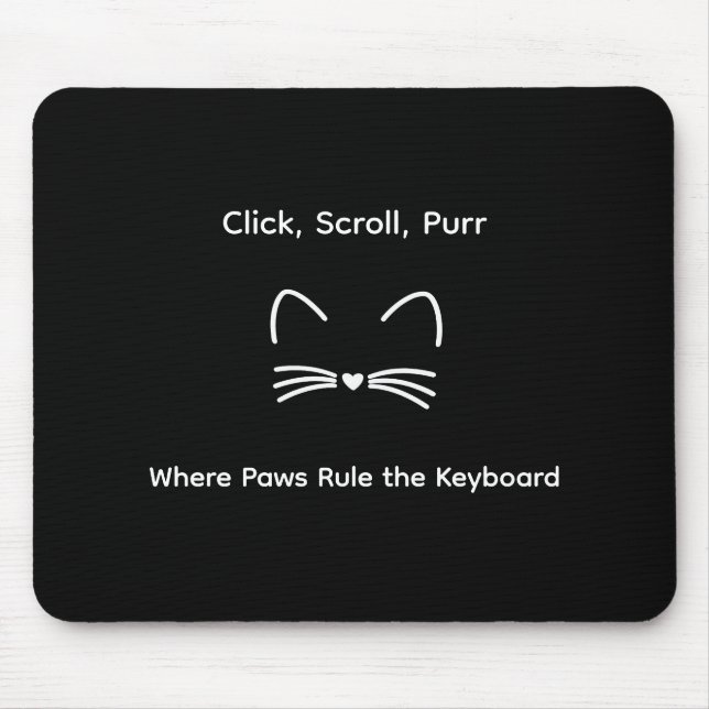 Tapis De Souris Amateur de Chat Élégant Mignon Branché Classe Élég (Devant)