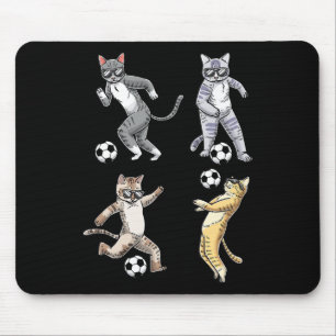 Tapis De Souris Amateur de chats drôles jouant au footballeur care
