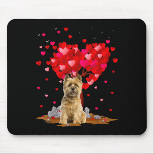 Tapis De Souris Amateur de chien Cairn Terrier en forme de cœur Ca