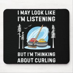 Tapis De Souris Amateur de curling drôle Je peux avoir l'air d'éco