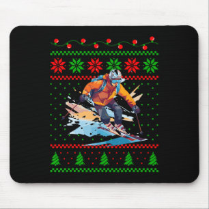 Tapis De Souris Amateur de sports de ski de Noël Skieur drôle de c