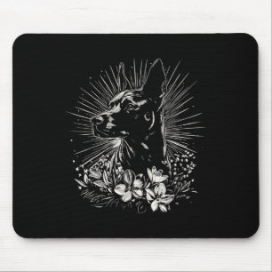Tapis De Souris Amateur de style tatouage belge Malinois Retro Chi