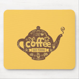 Tapis De Souris Amateurs de café vintage rétro café art J'aime caf