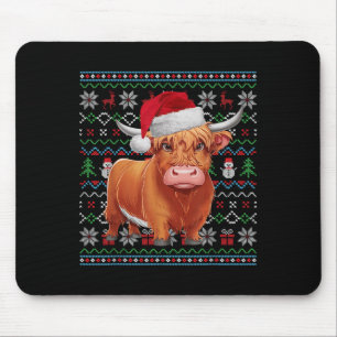 Tapis De Souris Amateurs de vaches hivernales Xmas Sweater Père No